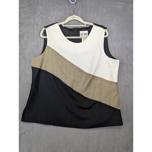 Kari's Korner Tank Blouse Sleeveless Striped Size 18W Vintage